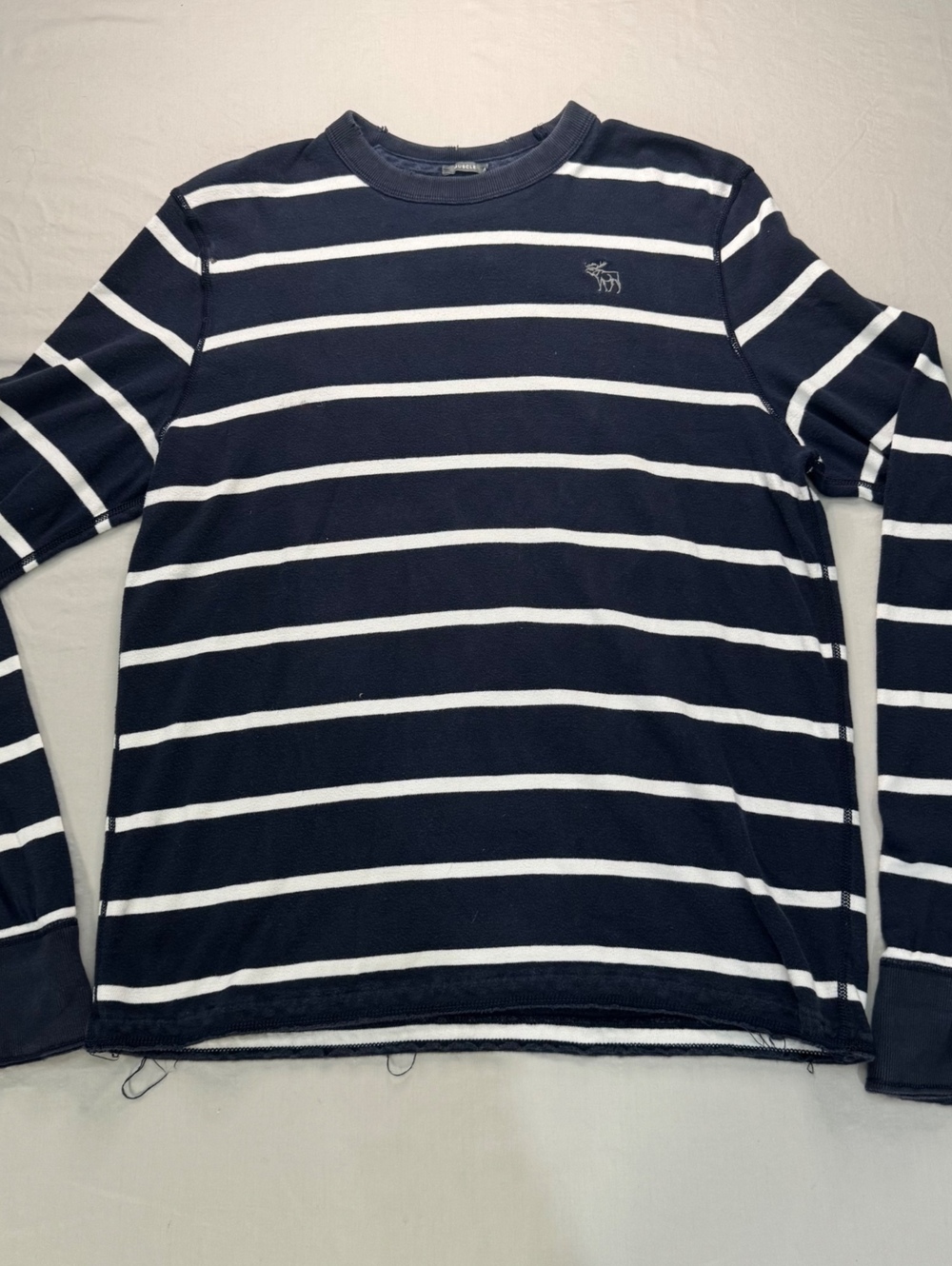 Vintage Y2K Abercrombie & Fitch Muscle XL Navy White Striped Long Sleeve